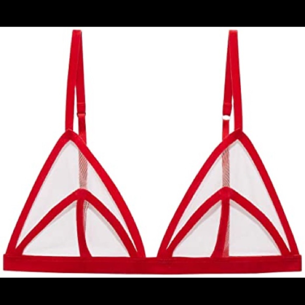 Fenty Red velvet triangle bralette NWT size small